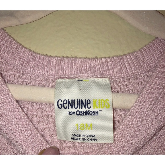 🔥3/$25 OshKosh | Genuine Kids Ruffle Pink Sweater - Picture 6 of 6